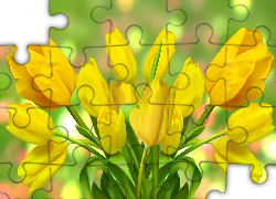 Żółte, Tulipany, Grafika 2D