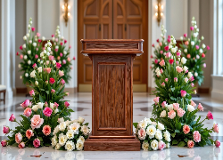 Mównica, Dekoracja, Kolorowe, Kwiaty, Róże