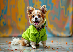 Chihuahua, Pies, Język, Kurtka, Grafika