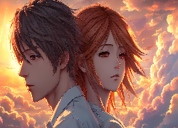 Chłopak, Dziewczyna, Wschód słońca, Manga Anime