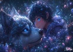 Chłopiec, Wilk, Anime