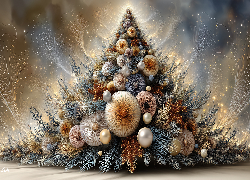 Boże Narodzenie, Choinka, Fantasy, Grafika AI