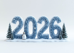 Nowy Rok, 2026, Choinki, Bałwanek