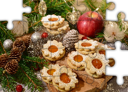 Ciasteczka, Świąteczne, Gałązki, Szyszki