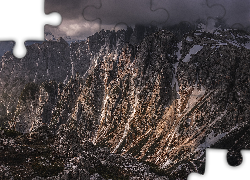 Góry, Dolomity, Alpy, Szczyty, Skały, Mgła