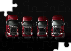 Cztery, Ciężarówki, Scania V8 R500, Scania V8 R560, Scania V8 R620, Scania V8 R730