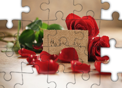 Dzień Matki, Róże, Płatki, Napis