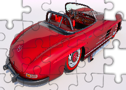 Zabytkowy, Czerwony, Mercedes Benz 300 SL, Roadster, 1956