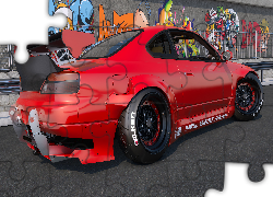 Czerwony, Nissan Silvia S15 Rocket Bunny, Bok