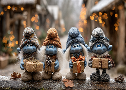 Cztery, Smerfy, Prezenty, Grafika AI