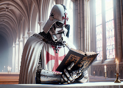 Grafika, Mężczyzna, Darth Vader, Zbroja, Templariusz, Książka
