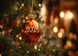 Bombka, Choinka, Napis, 2026, Nowy Rok, Grafika AI