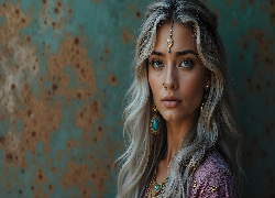 Kobieta, Blondynka, Biżuteria, Kolczyki