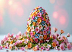 Wielkanoc, Jajko, Drobne, Kwiaty