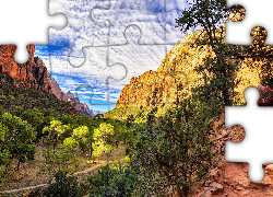 Góry, Drzewa, Dolina, Droga