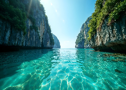 Morze, Skały, Klify, Drzewa, AI