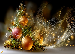 Boże Narodzenie, Choinka, Duże, Bombki, Grafika AI