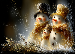 Bałwany, Kapelusze, Szaliki, Grafika AI