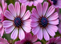 Dwa, Różowe, Kwiaty