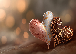 Dwa, Serca, Wzory, Grafika AI