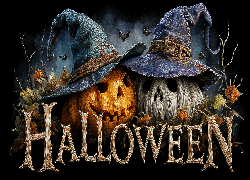 Dwie, Dynie, Halloween, Grafika AI