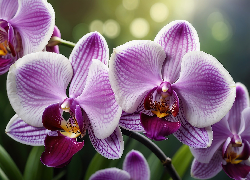 Kwiat, Purpurowa, Orchidea, Storczyk, Grafika