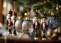 Boże Narodzenie, Bombki, Dziadki do orzechów, Choinka, Grafika AI