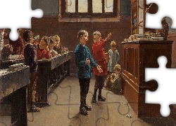 Malarstwo, Obraz, Charles-Bertrand dEntraygues, Dzieci, Szkoła, Klasa