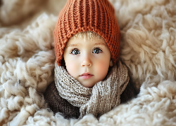 Dziecko, Czapka, Szalik, Wełniany