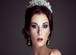 Dziewczyna, Makijaż, Kolczyki, Perły