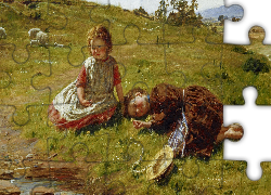 Malarstwo, Obraz, William McTaggart, Dzieci, Dziewczynki
