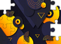 Grafika, Figury, Geometryczne, Koła, Trójkąty