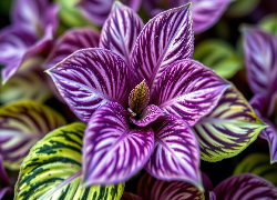 Fioletowe, Zielone, Liście, Roślina