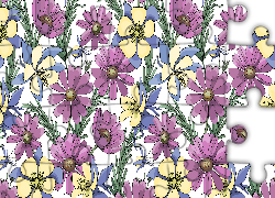 Kwiaty, Kolorowe, Grafika 2D