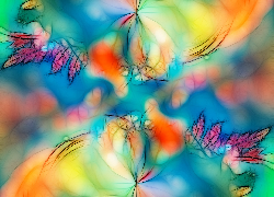 Fractalius, Liście, Kolorowe, Tło