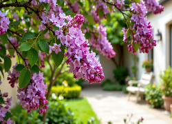 Gałązki, Fioletowe, Kwiaty, Dom