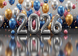 Nowy Rok, 2026, Balony, Grafika AI