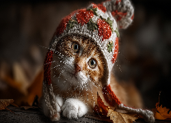 Kot, Czapka, Grafika AI