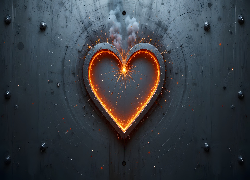 Metalowe, Serce, Grafika