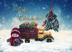 Boże Narodzenie, Bałwanek, Choinka, Ciężarówka, 2D