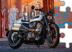 Motocykl, Harley-Davidson Sportster S, Ulica, Mur, Graffiti