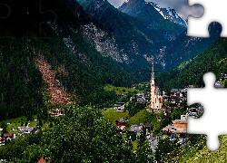 Góry, Dolina, Domy, Kościół św Wincentego z Saragossy, Heiligenblut, Austria