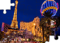 Hotel, Paris Las Vegas, Wieża Eiffla, Palmy, Las Vegas, Stan Nevada, Stany Zjednoczone