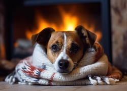Pies, Mordka, Koc, Kominek, Jack Russell terrier