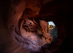 Jaskinia, Fire Cave, Skały, Overton Township, Nevada, Stany Zjednoczone