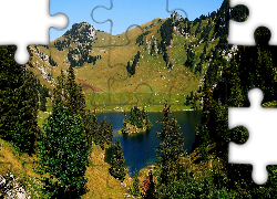 Jezioro Bergsee, Góry, Kanton Berno, Szwajcaria