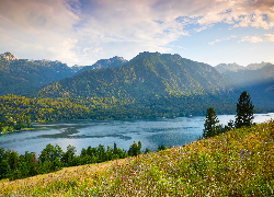 Jezioro Bohinj, Góry, Alpy Julijske, Gmina Bohinj, Słowenia