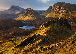 Wzgórza, Jezioro, Z Quiraing, Wyspa, Skye, Szkocja