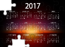 Kalendarz, 2017, Zachód Słońca