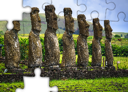 Chile, Wyspa Wielkanocna, Posągi, Moai